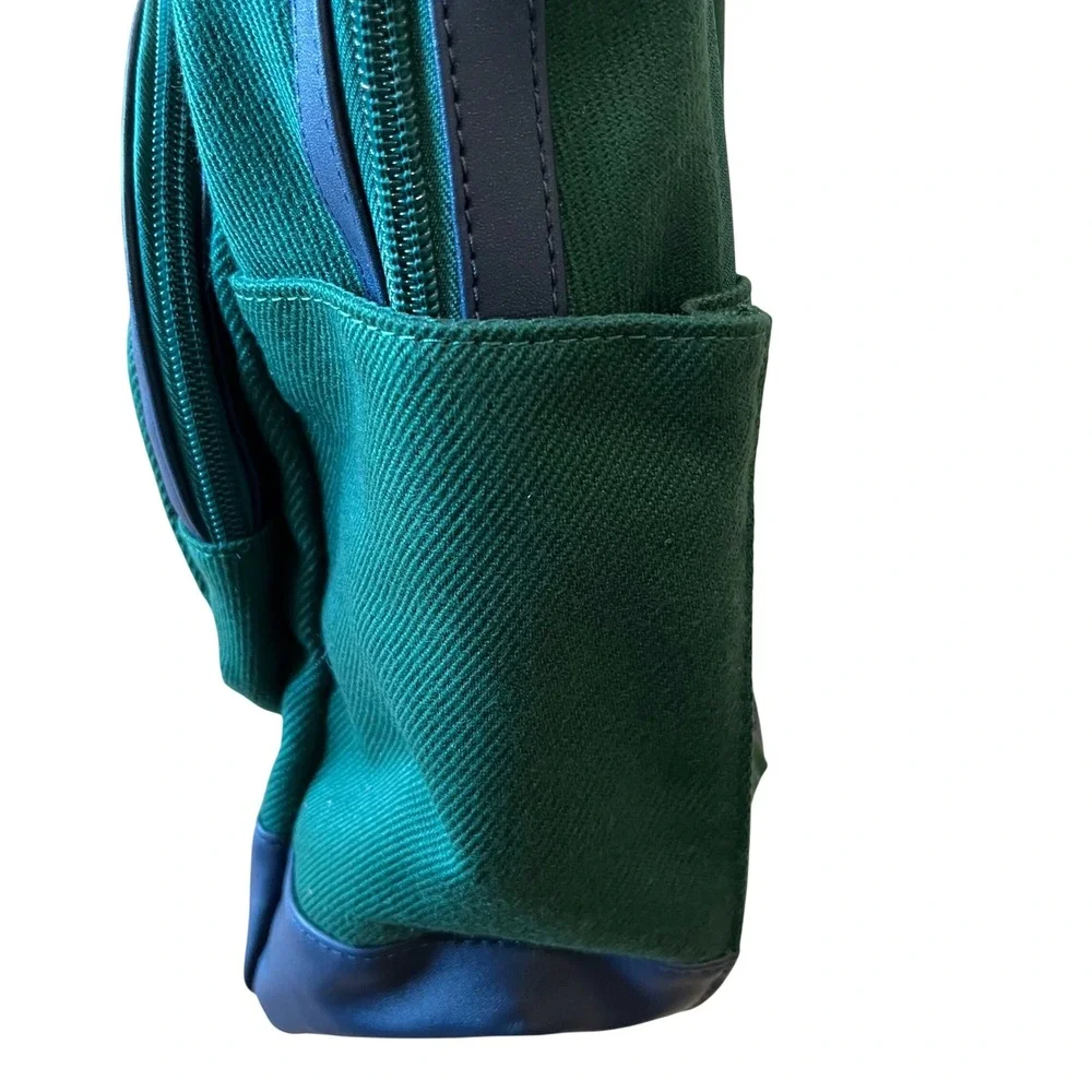 Lacoste‎ Kids Green Navy Blue Varsity Logo Backpack Bag 9A6219-F9W NWT